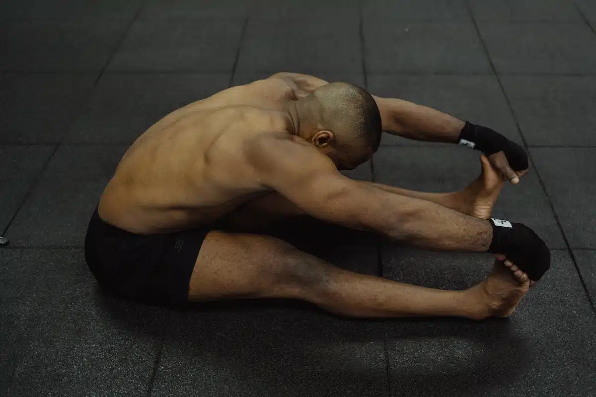 athlète stretching