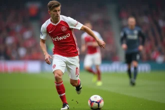 Jeune footballeur Ajax en action sur le terrain