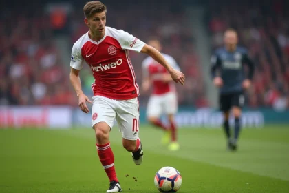 Jeune footballeur Ajax en action sur le terrain