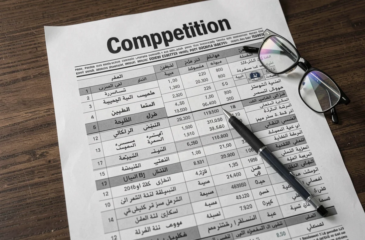 Page PDF du journal Competition avec les résultats et classements de la Ligue 1 algérienne