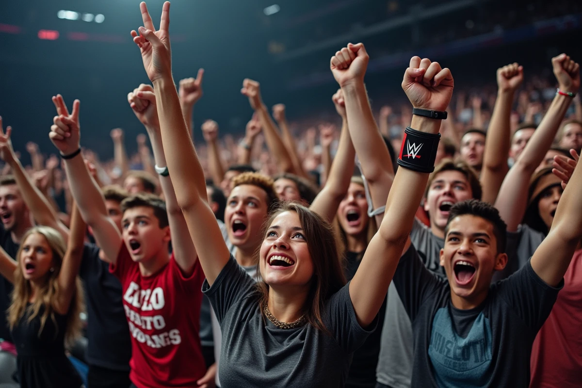 Fans enthousiastes avec pancartes lors d