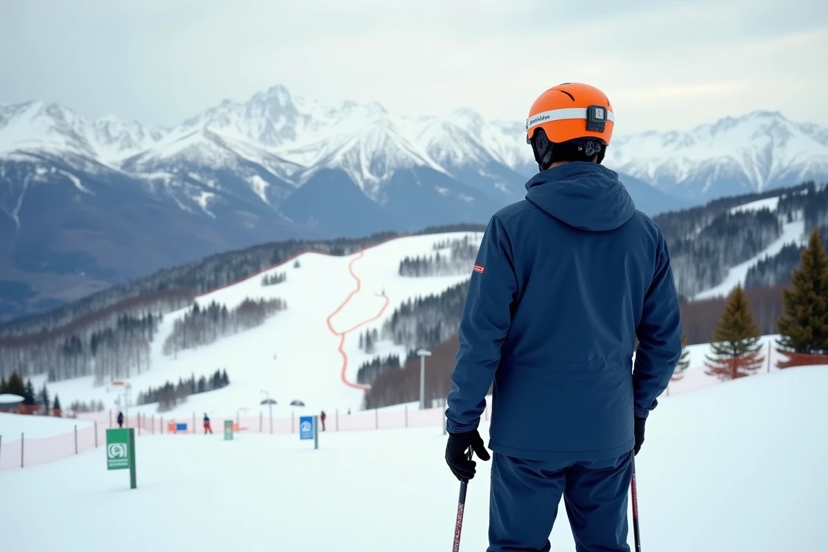 Skieur débutant évaluant les pistes accessibles à Pra Loup pour choisir un forfait ski adapté à son niveau